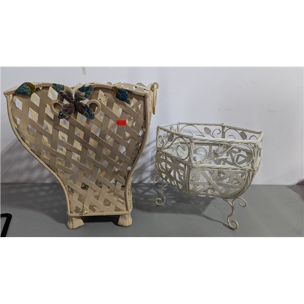 2 Metal Planters