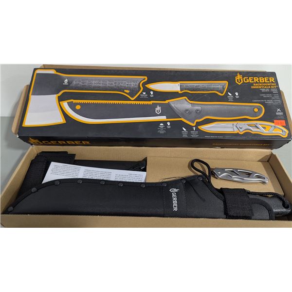 Gerber Backcountry Essentials Kit w/ Axe, Machete, Sheaths, & Knife