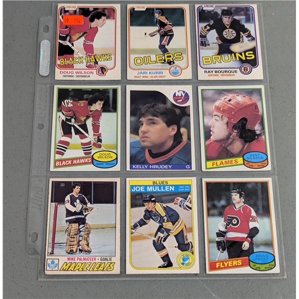 Sheet of Assorted VTG Hockey Cards w/ Mullen, Propp, Hrudey, & More