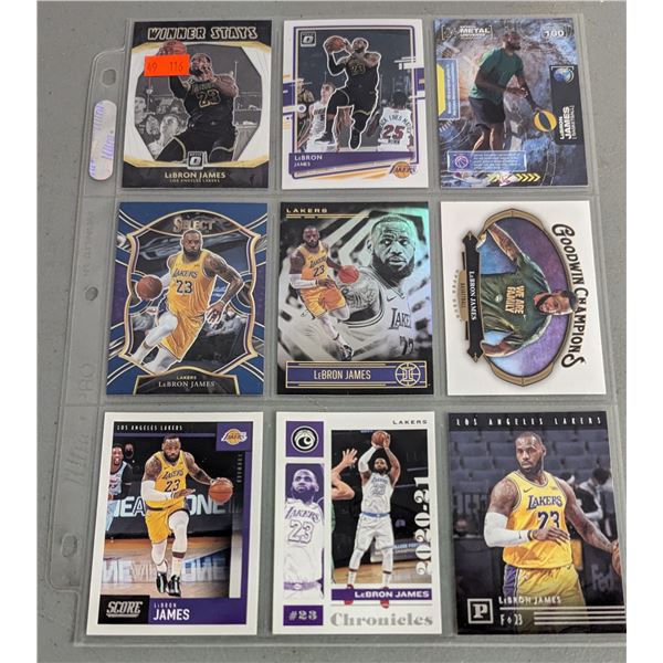 Sheet of Lebron James Basketball Cards