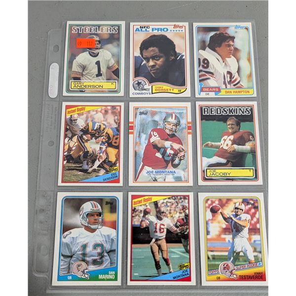 Sheet of Assorted VTG Football Cards