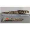 Image 1 : Fixed Blade Hunting Knife w/ Skeletonized Handle & Sheath