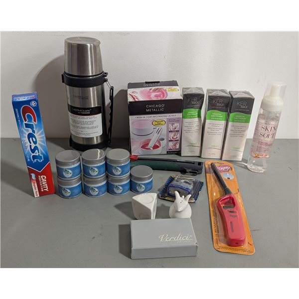 Bathroom & Home Lot w/ Toothpaste, Oil-Infused Body Wash, Salt & Pepper Shakers, & More
