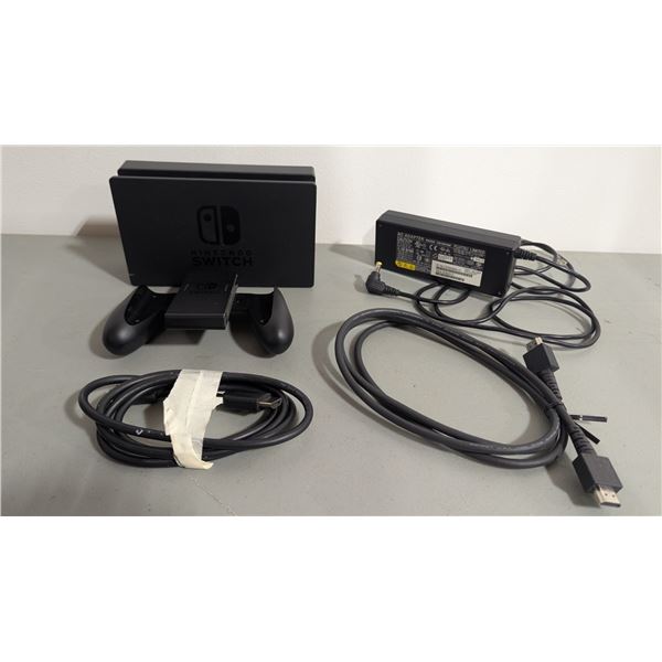 Lot of Nintendo Switch Accessories w/ Dock, Cables, Controller Grip, & More