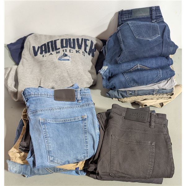 Lot of Assorted Denim & Vancouver Canucks Sweater