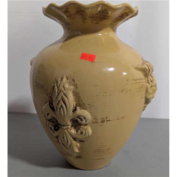 Ruffled Ceramic Face Motif Vase