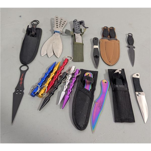 Lot of Assorted Throwing Knives & Emergency Window Breakers