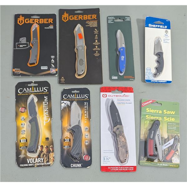 Lot of Assorted New Knives w/ Gerber, Camillus, & More