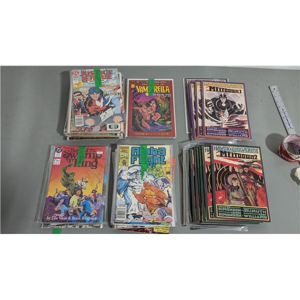 Lot of Assorted Marvel & DC Comics w/ Justice League, Swamp Thing, Havok & Wolverine, & More