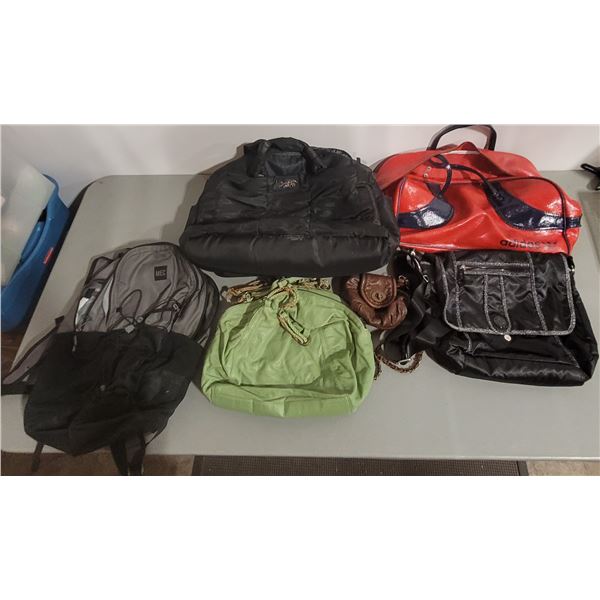 Adidas Duffle Bag, MEC backpack and other bags
