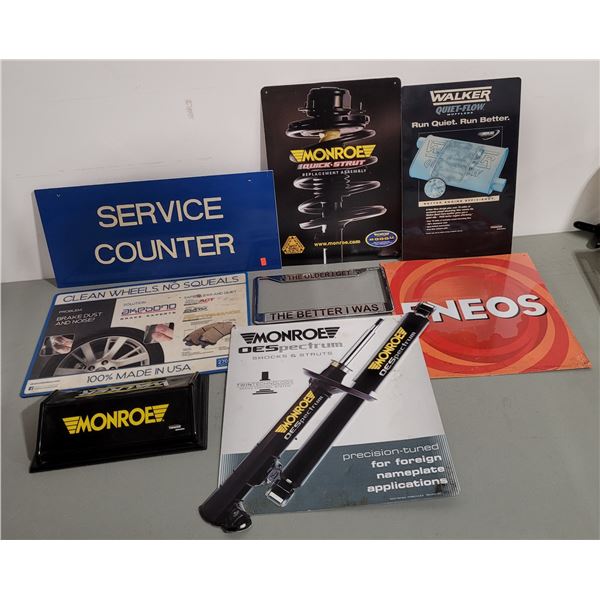 Metal Automotive Shop Signs and License plate Frames