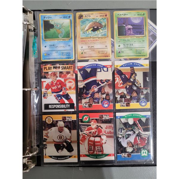 Binder of Assorted Cards: Pokemon, Hockey