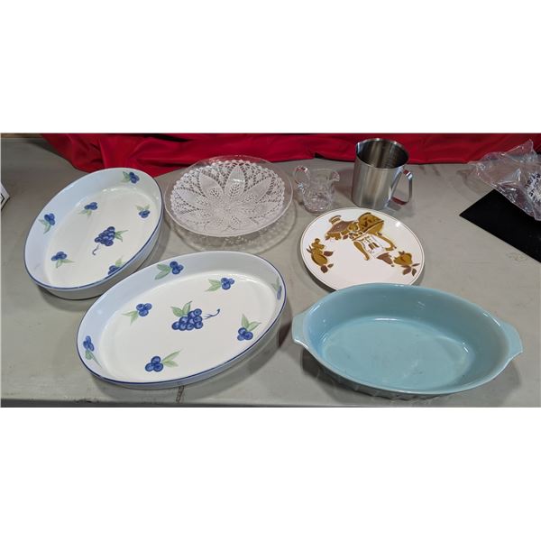Ceramic Casserole Dishes and Glass Plates