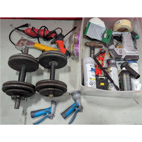 Dumbbell Weight Set, Water Nozzles Staple gun, Surface Cleaners
