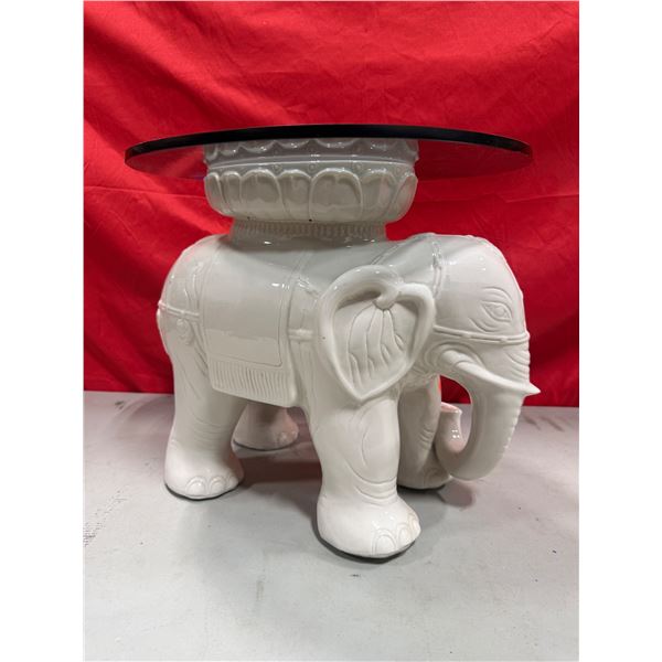 Glazed Ceramic Elephant Side Table