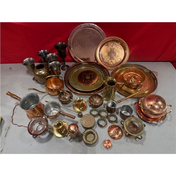 Copper Serving Plates, Dishes and Pots Lot