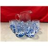 Image 1 : Matching Blue Speckled Pitcher & Glasses Set
