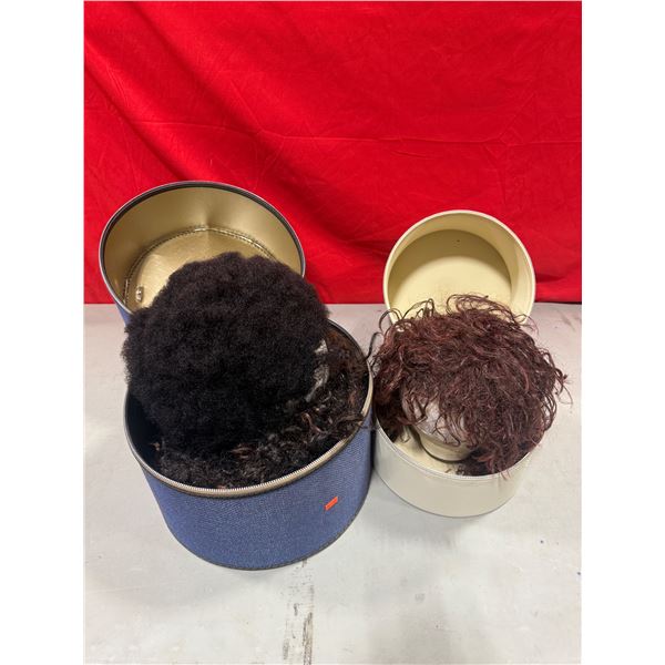 2 Hat Boxes of Assorted Wigs