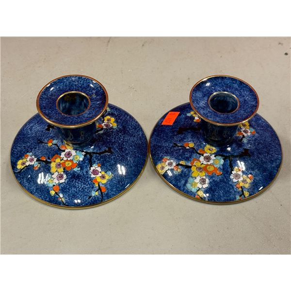 Pair of Grimwades Ltd. "Rideau Ware" Candleholders Made for Henry Birks & Sons Ltd.