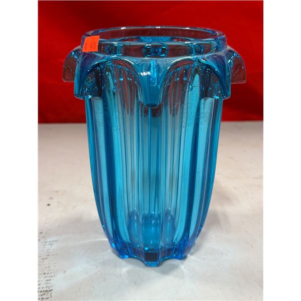 VTG Blue Art Glass Vase