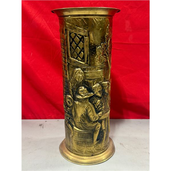 Embossed Brass Umbrella Stand