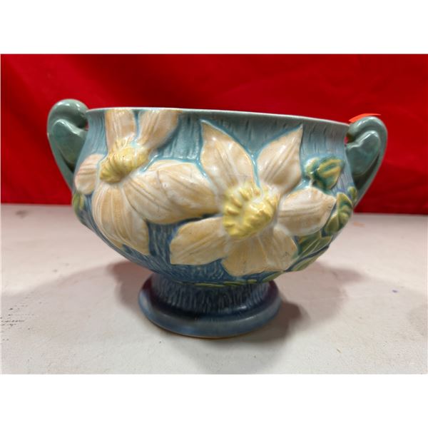 Roseville Pottery "Clematis" Pedestal Bowl Made in USA