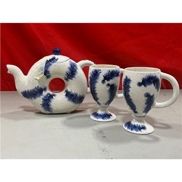 Signed Matching Teapot & Teacups Made in Canada