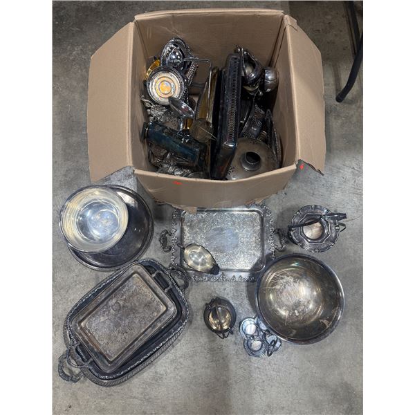 Lot of Assorted Plated Serving Ware