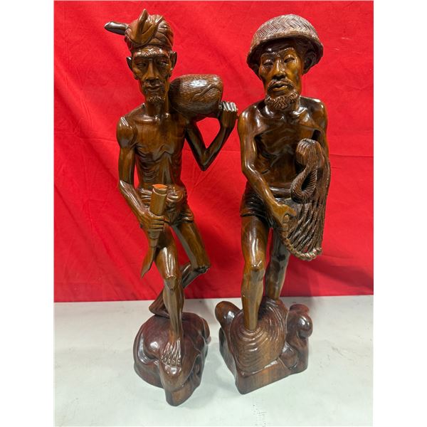 Pair of Balinese Solid Wood Sculptures