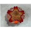 Image 3 : Orange & Red Ruffled Art Glass Bowl