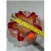 Image 5 : Orange & Red Ruffled Art Glass Bowl