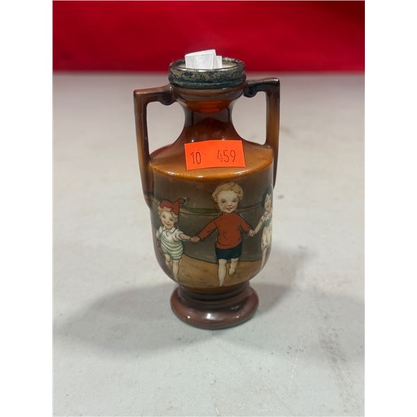 Royal Bayreuth Miniature Vase w/ Silver Rim