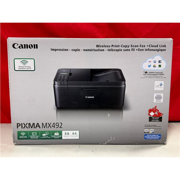 Canon Pixma MX492 Wireless-Print-Copy-Scan-Fax +Cloud Link