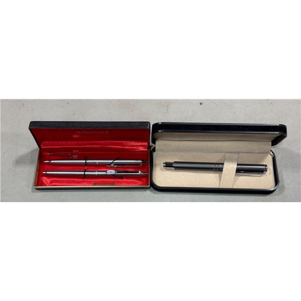 3 Pens w/ Cases (Papermate, etc.)