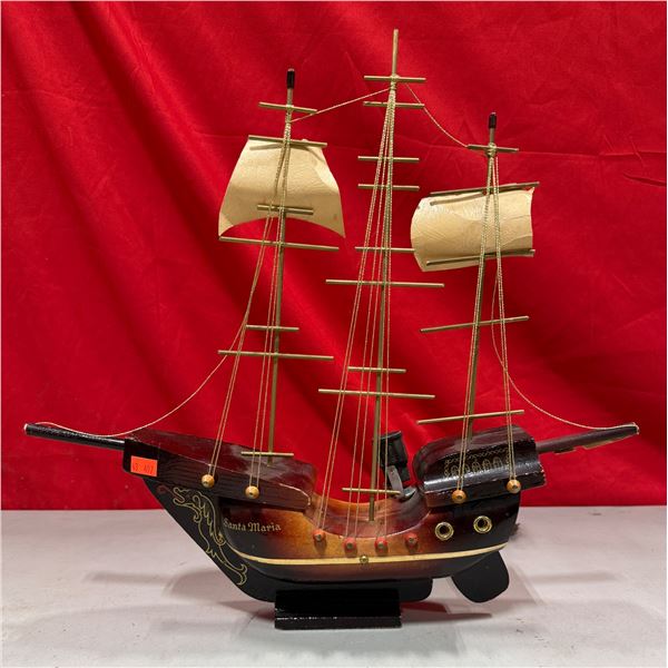 Decorative Wooden Santa Maria Ship Model