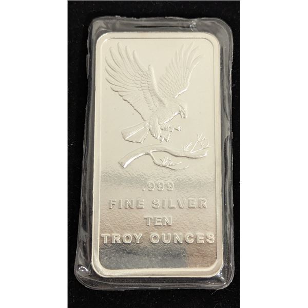 10 Troy Ounces .999 Fine Silver Bar