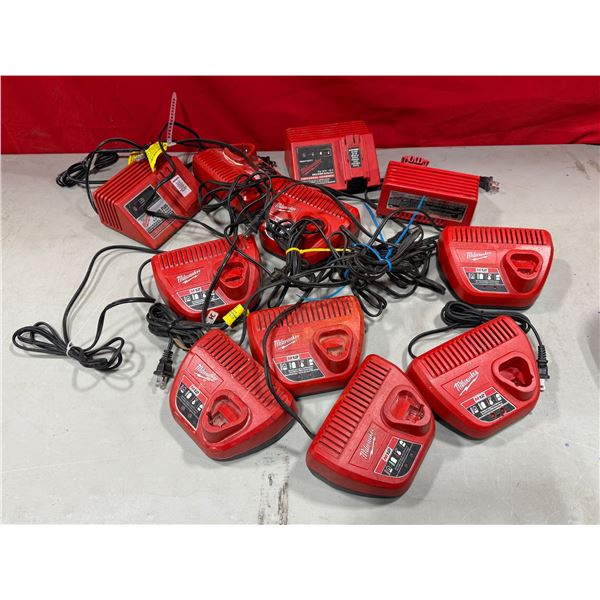 Lot of Milwaukee Battery Chargers