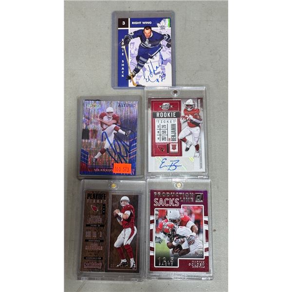 5 Sports Cards (3 Autographed)