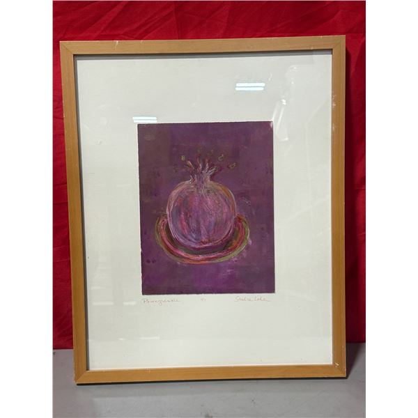 Framed & Signed "Pomegranate" Original Oil Painting by Sandra Glazer Lake
