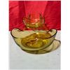 Image 1 : Anchor Hocking Amber Glass Chip & Dip Set