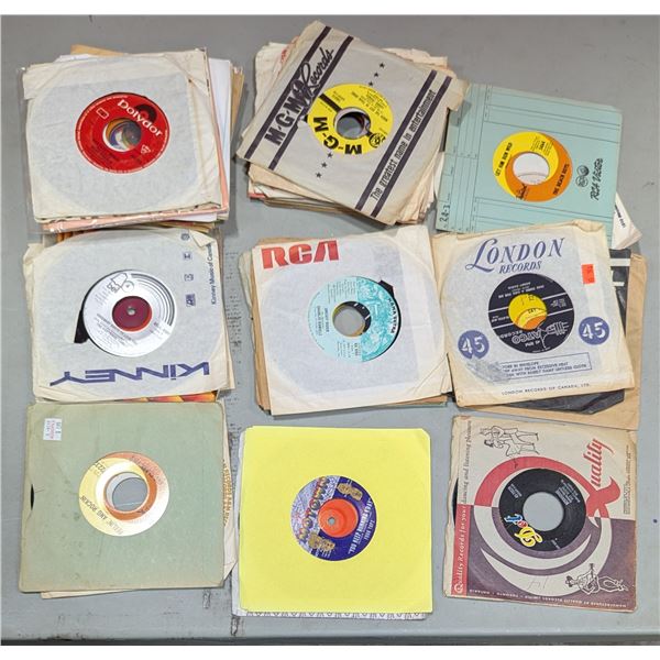 Lot of Assorted 45 RPM Vinyl Records