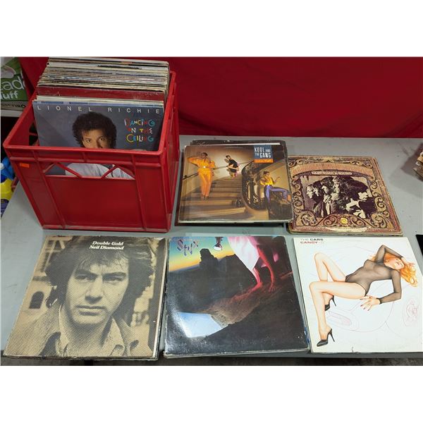 Lot of Assorted Vinyl Records w/ Lionel Richie, Neil Diamond, The Cars, & More