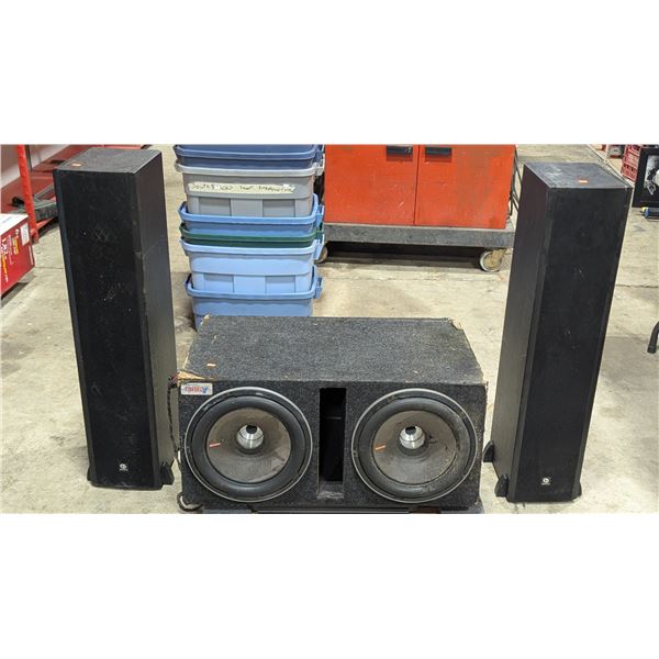 ATrend Dual Subwoofer & Pair of Boston Tower Speakers
