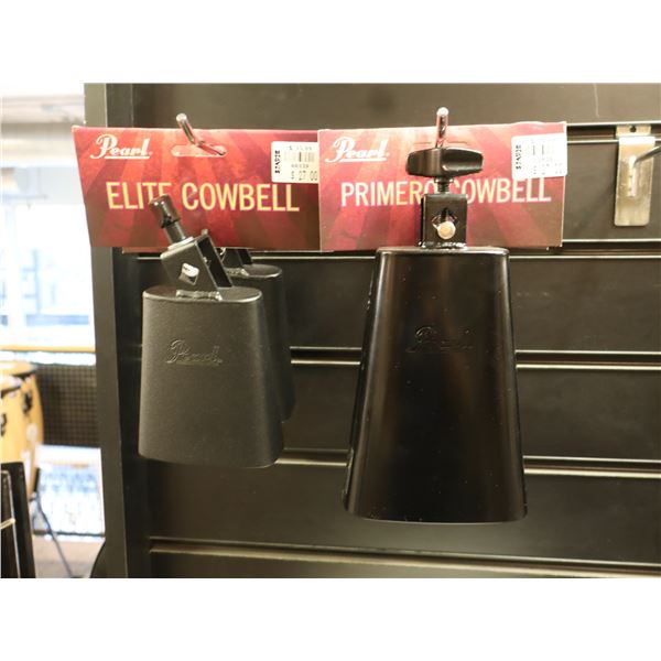 LOT OF 4 ASSORTED PEARL COWBELLS