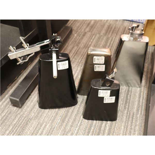 LOT OF 4 ASSORTED  COWBELLS