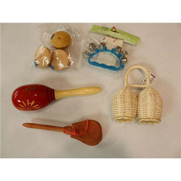 LOT OF 8+pcs ASSORTED HAND PRECUSSION ITEMS