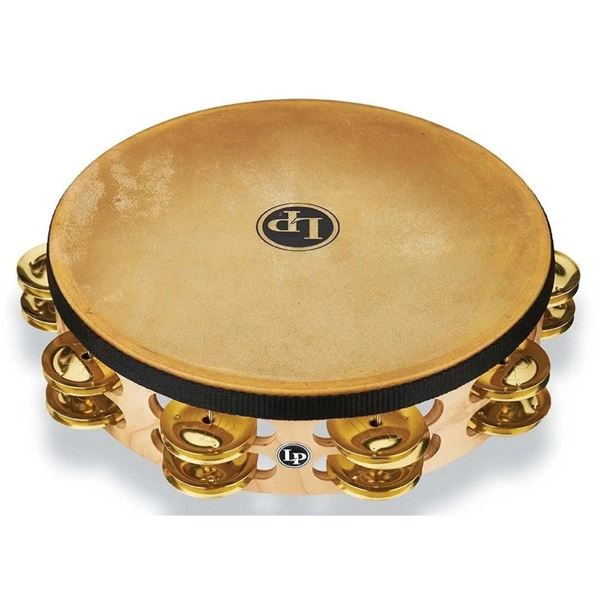 LP (Latin Percussion) - Pro 10 Double Row Headed Tambourine Bag-Brass LP384-BR
