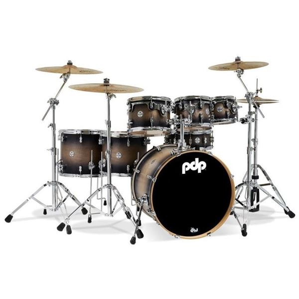 PACIFIC DRUMS & PERC - Concept Maple 7-Piece Maple Shell Pack - Satin Charcoal Burst - PDCM2217SCB