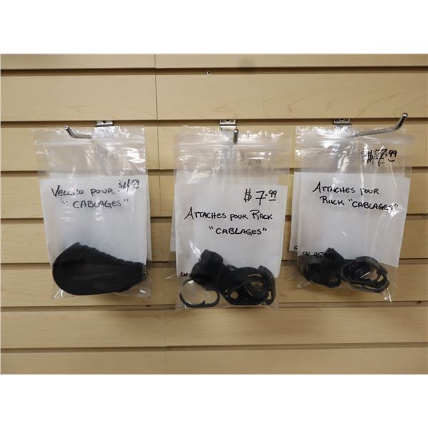 LOT OF 9pkgs ASSORTED OF VELCRO FOR CABLES