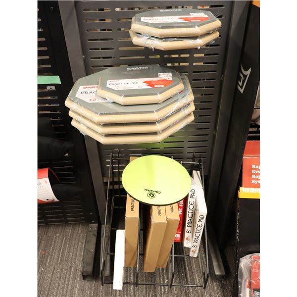 LOT OF 13+pcs OF ASSORTED DRUM PRACTIVE PADS